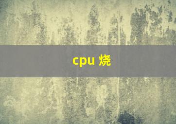 cpu 烧